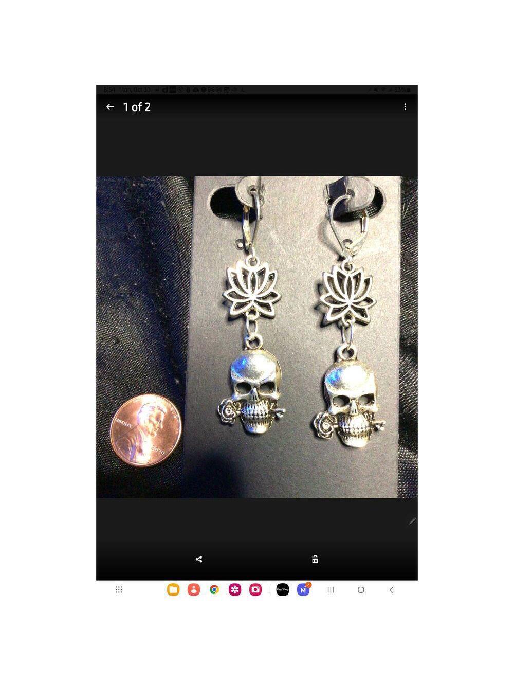 V Eaten Rose Earrings